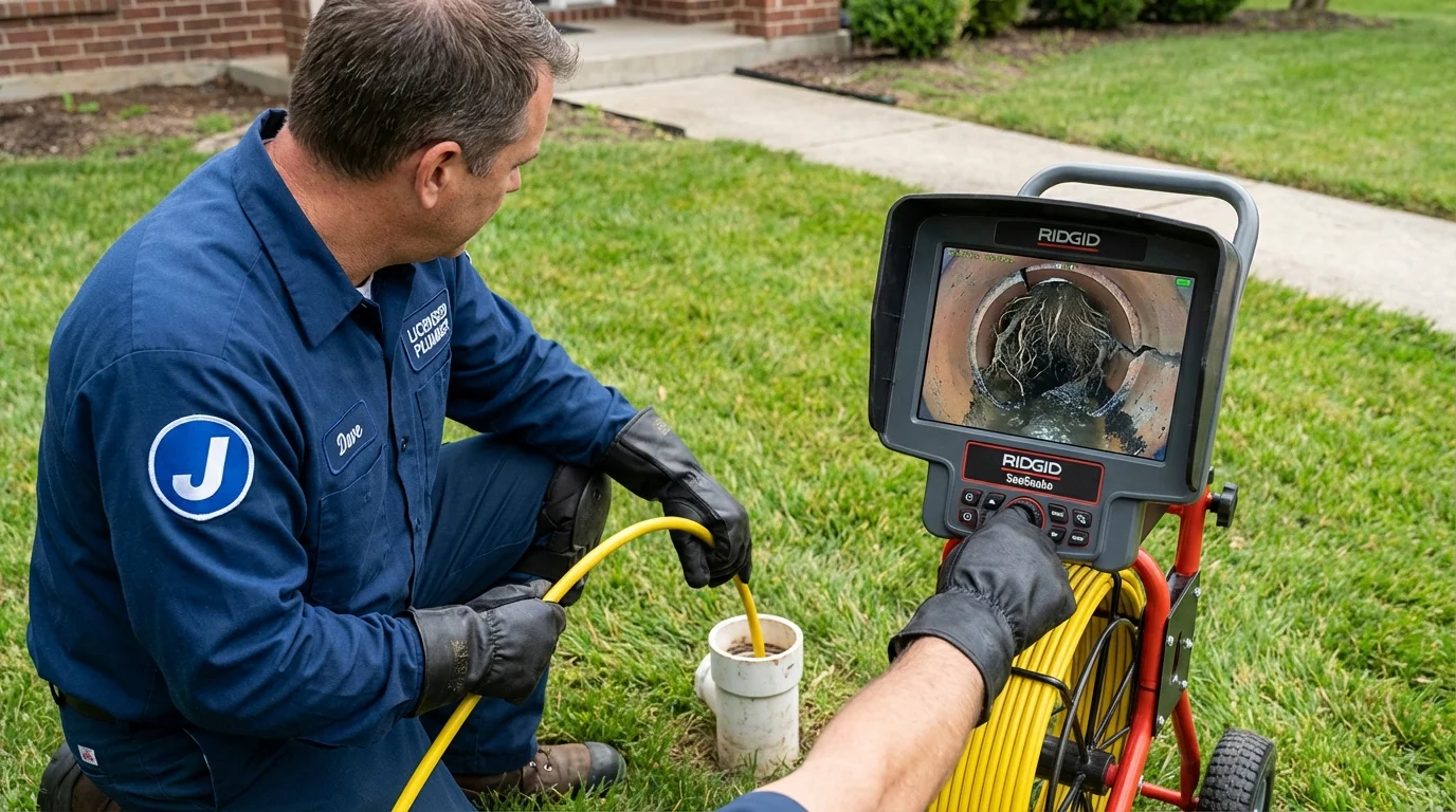 Sewer camera inspection being performed by Johns Plumbing LLC in Sherman Oaks