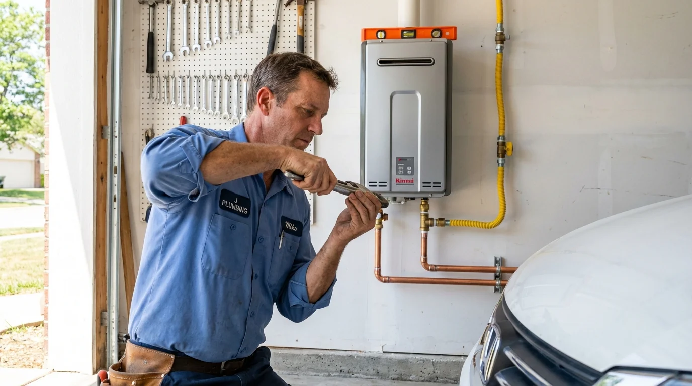Tankless water heater installation by a Johns Plumbing LLC plumber in Sherman Oaks
